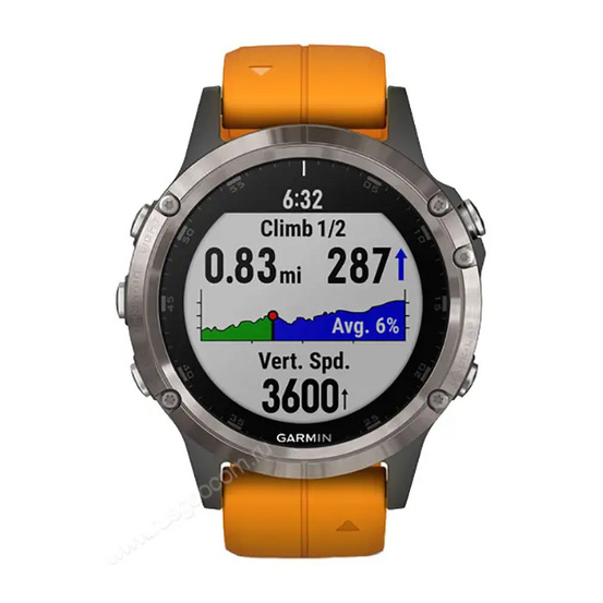 Часы Garmin Fenix 5 Plus Sapphire титановый с оранжевым ремешком Россия