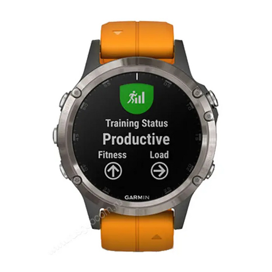 Часы Garmin Fenix 5 Plus Sapphire титановый с оранжевым ремешком Россия