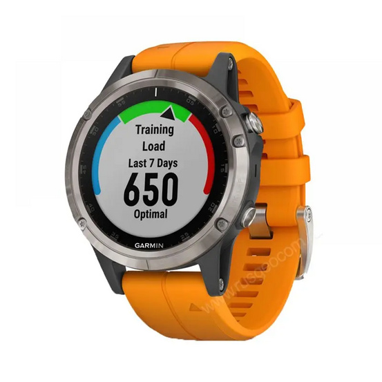 GPS-часы Garmin Fenix 5 PLUS Sapphire титановые с оранжевым ремешком