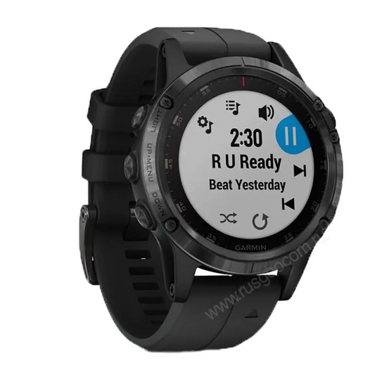 GPS-часы Garmin Fenix 5 PLUS Sapphire черные с черным ремешком