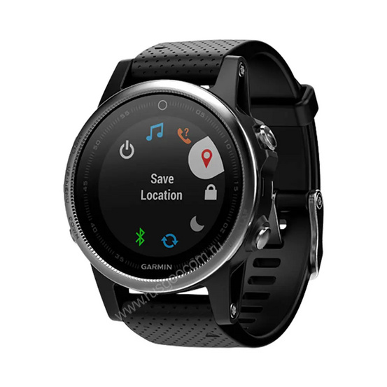 Часы Garmin Fenix 5S серебристые с черным ремешком