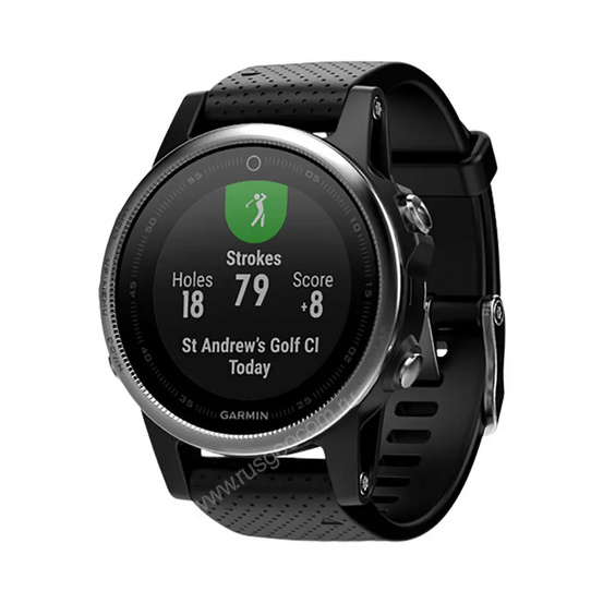 Часы Garmin Fenix 5S серебристые с черным ремешком