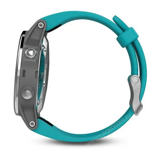 Часы с GPS Garmin Fenix 5S серебристые с бирюзовым ремешком
