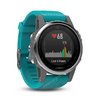 Часы с GPS Garmin Fenix 5S серебристые с бирюзовым ремешком
