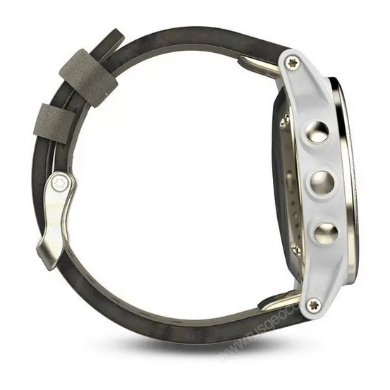 Часы с GPS Garmin Fenix 5S Sapphire золотистые с замшевым ремешком