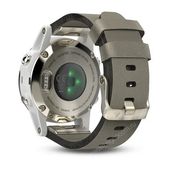 Часы с GPS Garmin Fenix 5S Sapphire золотистые с замшевым ремешком