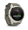 Часы с GPS Garmin Fenix 5S Sapphire золотистые с замшевым ремешком