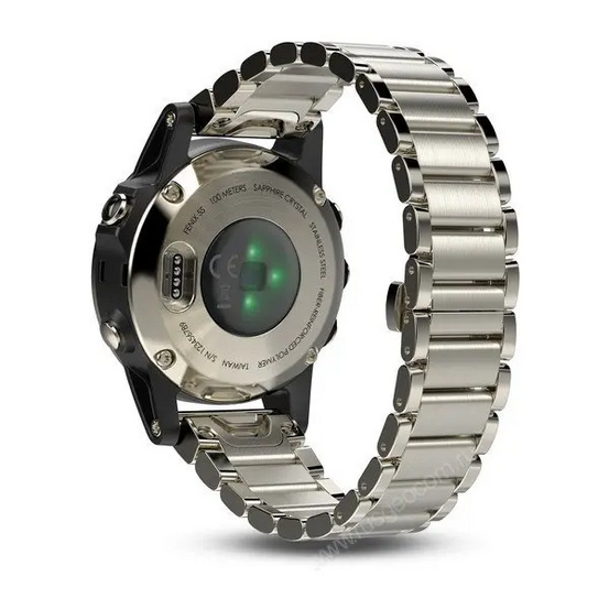 Часы с GPS Garmin Fenix 5S Sapphire золотистые с металлическим браслетом