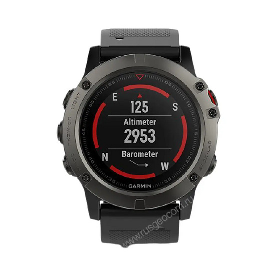 Часы Garmin Fenix 5X Sapphire серые с черным ремешком