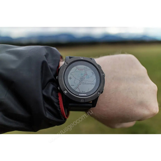 Часы Garmin Fenix 5X Sapphire серые с черным ремешком