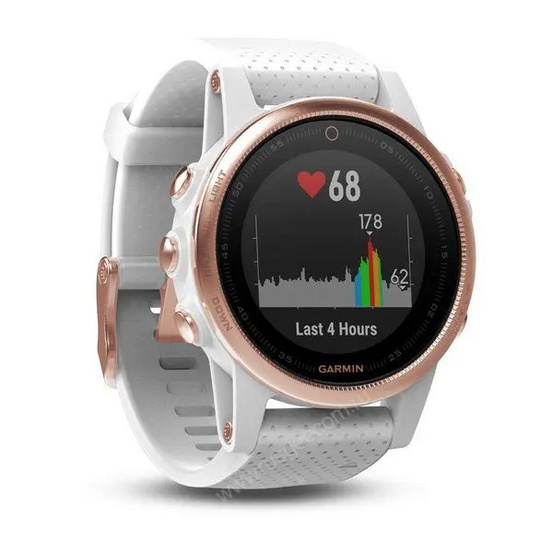 Часы с GPS Garmin Fenix 5S Sapphire розовое золото с белым браслетом