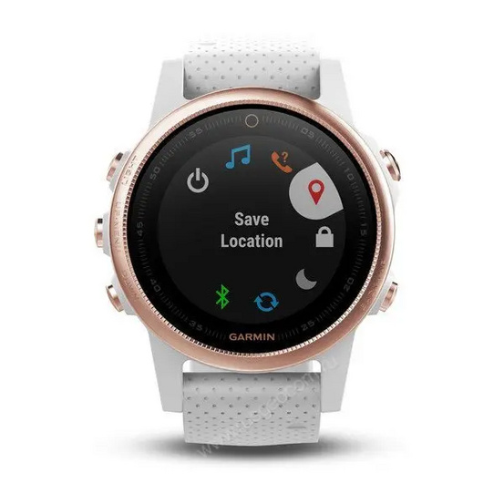 Часы с GPS Garmin Fenix 5S Sapphire розовое золото с белым браслетом