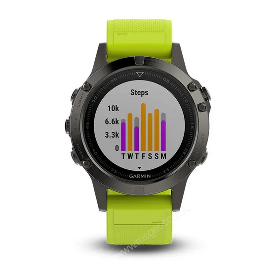 Часы с GPS Garmin Fenix 5 с желтым ремешком