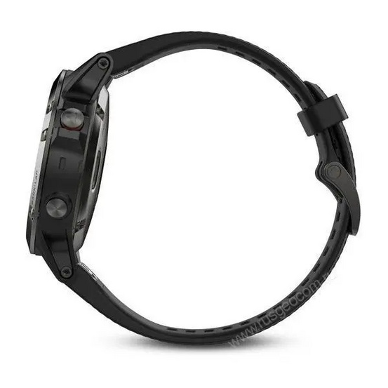 Часы с GPS Garmin Fenix 5 серые с черным ремешком и HRM-Tri