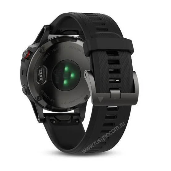 Часы с GPS Garmin Fenix 5 Sapphire с черным ремешком и HRM