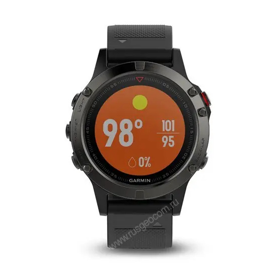 Часы с GPS Garmin Fenix 5 Sapphire с черным ремешком и HRM