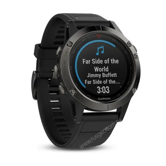 Часы с GPS Garmin Fenix 5 Sapphire с черным ремешком и HRM