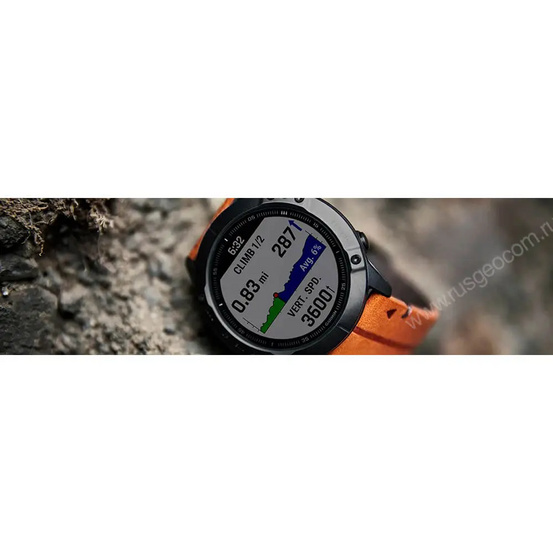 Часы Garmin Fenix 6X Sapphire черный DLC с каштановым кожаным ремешком