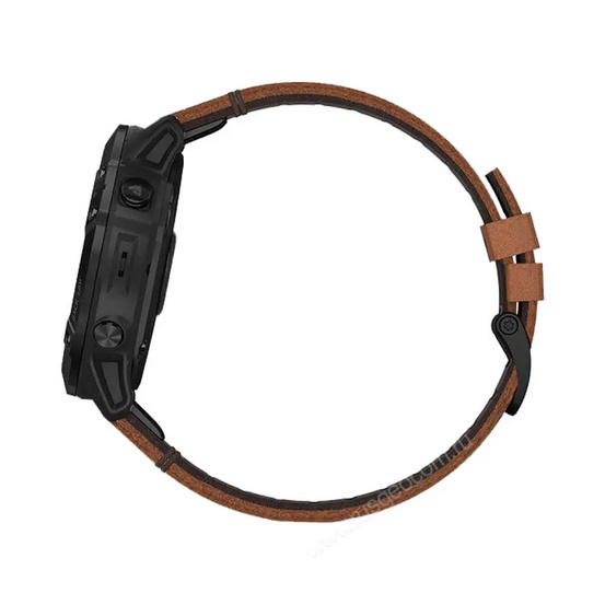 Часы Garmin Fenix 6X Sapphire черный DLC с каштановым кожаным ремешком