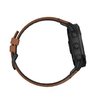Часы Garmin Fenix 6X Sapphire черный DLC с каштановым кожаным ремешком