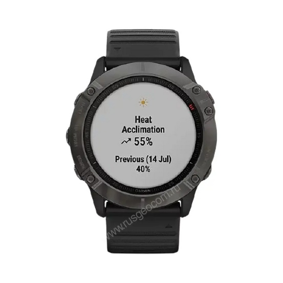 Часы Garmin Fenix 6X Sapphire серый DLC с черным ремешком