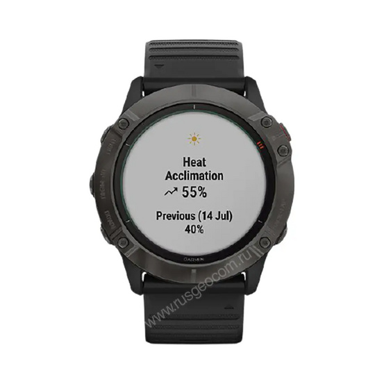 Часы Garmin Fenix 6X Pro Solar титановый серый DLC с черным ремешком