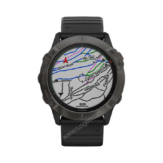 Часы Garmin Fenix 6X Pro Solar титановый серый DLC с черным ремешком