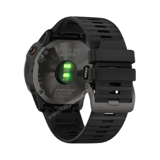 Часы Garmin Fenix 6X Pro Solar титановый серый DLC с черным ремешком