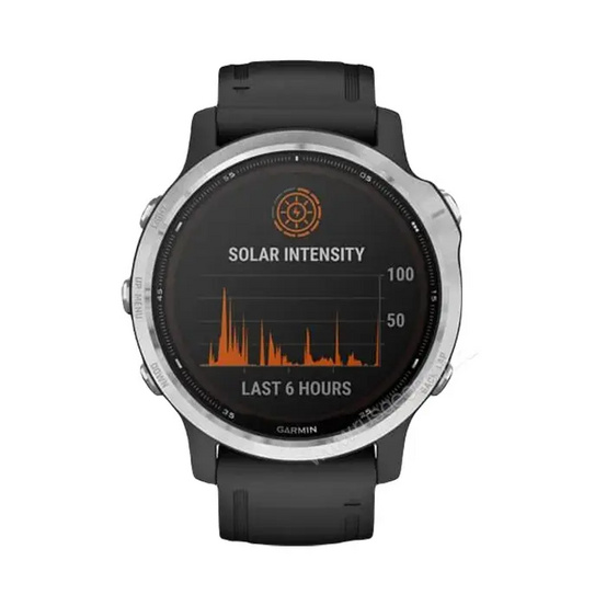 Часы Garmin Fenix 6S Solar серебристый с черным ремешком