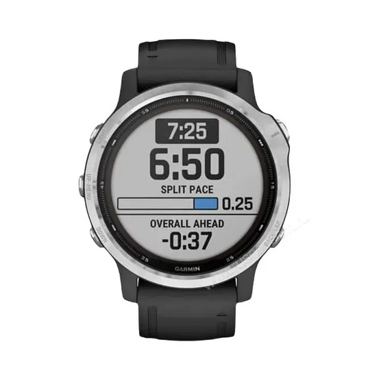 Часы Garmin Fenix 6S Solar серебристый с черным ремешком