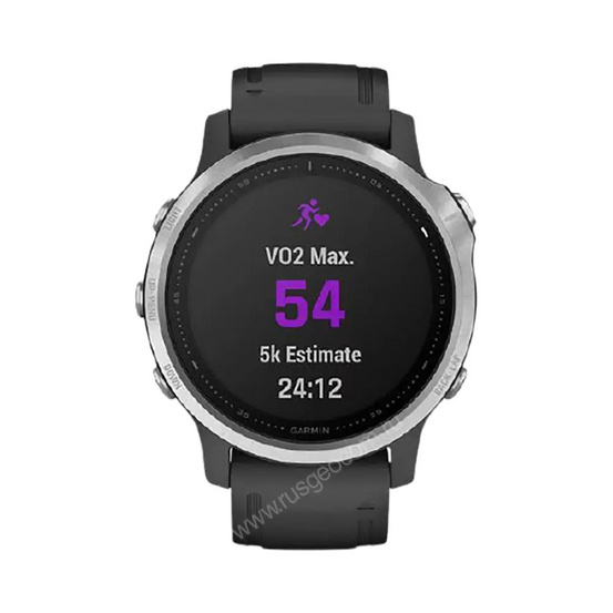 Часы Garmin Fenix 6S серебристые с черным ремешком