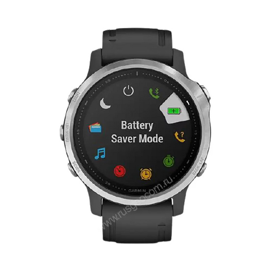 Часы Garmin Fenix 6S серебристые с черным ремешком