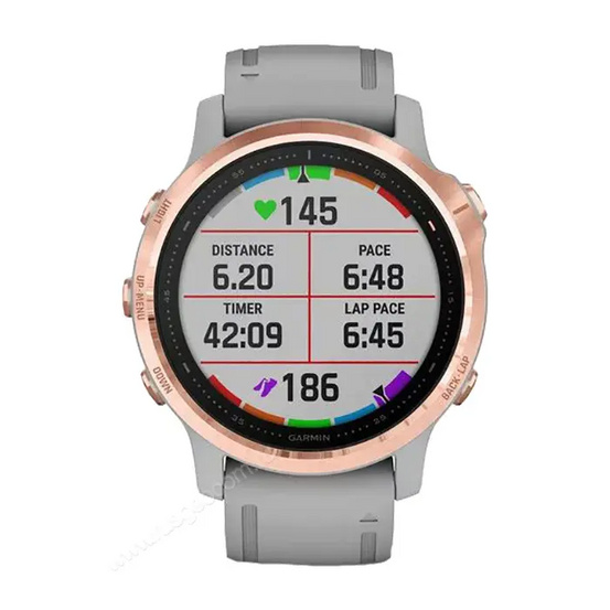 Часы Garmin Fenix 6S Sapphire розовое золото с серым ремешком