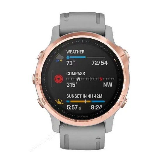 Часы Garmin Fenix 6S Sapphire розовое золото с серым ремешком