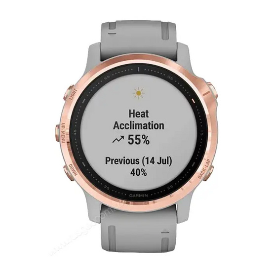 Часы Garmin Fenix 6S Sapphire розовое золото с серым ремешком