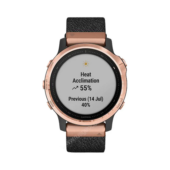 Часы Garmin Fenix 6S Sapphire розовое золото с черным нейлоновым ремешком