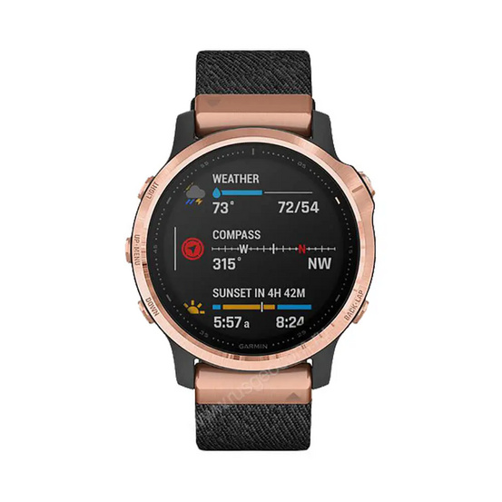 Часы Garmin Fenix 6S Sapphire розовое золото с черным нейлоновым ремешком