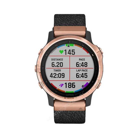 Часы Garmin Fenix 6S Sapphire розовое золото с черным нейлоновым ремешком
