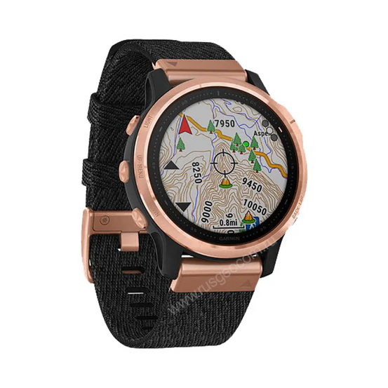 Часы Garmin Fenix 6S Sapphire розовое золото с черным нейлоновым ремешком
