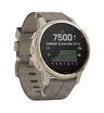 Часы Garmin Fenix 6S Pro Solar золотистый с серым замшевым ремешком
