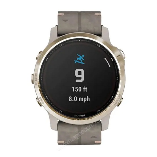 Часы Garmin Fenix 6S Pro Solar золотистый с серым замшевым ремешком