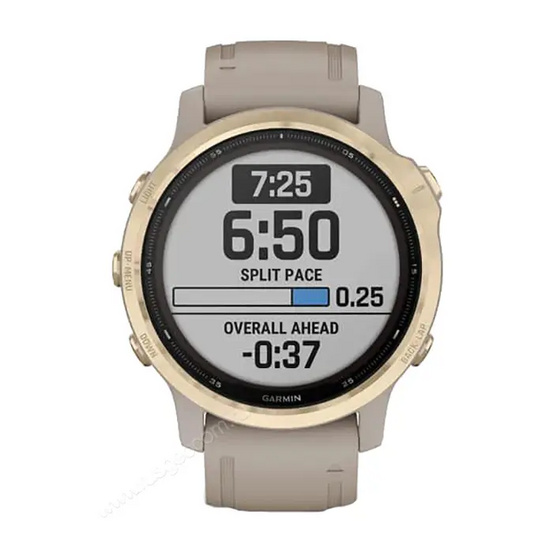 Часы Garmin Fenix 6S Pro Solar золотистый с песочным ремешком