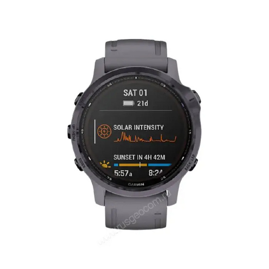 Часы Garmin Fenix 6S Pro Solar аметистовый с темно-серым ремешком