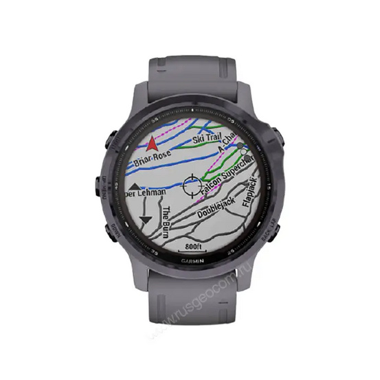 Часы Garmin Fenix 6S Pro Solar аметистовый с темно-серым ремешком