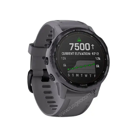Часы Garmin Fenix 6S Pro Solar аметистовый с темно-серым ремешком