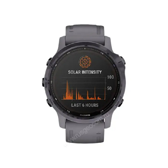 Часы Garmin Fenix 6S Pro Solar аметистовый с темно-серым ремешком