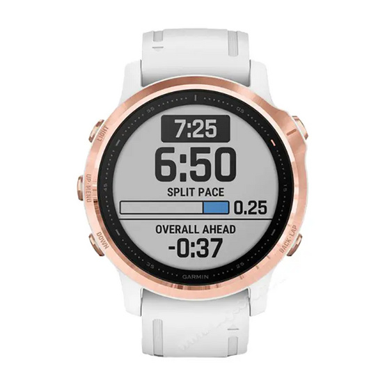 Часы Garmin Fenix 6S Pro розовое золото с белым ремешком