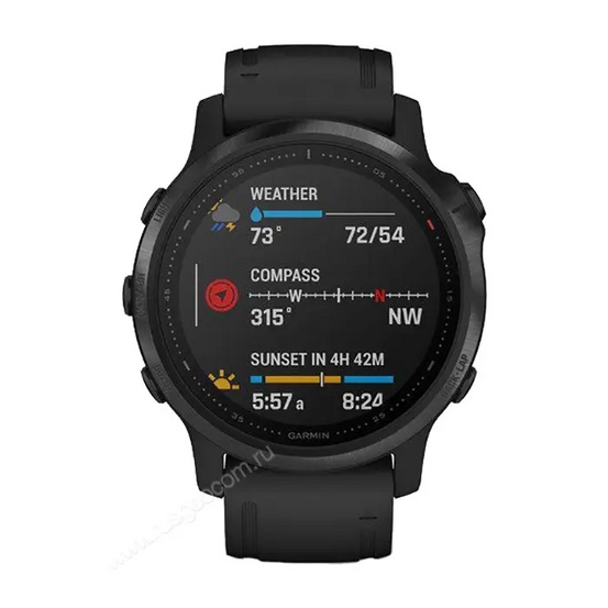 Часы Garmin Fenix 6S Pro черный с черным ремешком