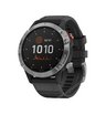 Часы Garmin Fenix 6 Solar серебристые с черным ремешком