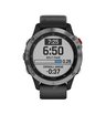 Часы Garmin Fenix 6 Solar серебристые с черным ремешком